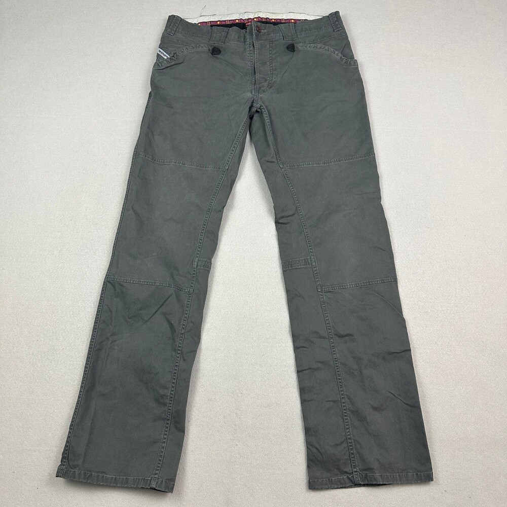 Diesel Pants Men 34 Gray Solid Straight Leg Articulated Knee Button Fly 5-Pocket